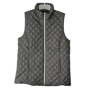 Banana Republic Factory Quilted Puffer Vest Zip Front Lightweight Gray Small NWT